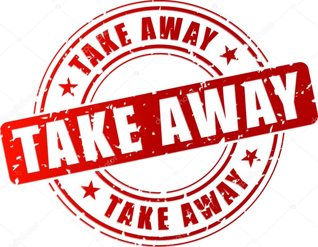 Vector illustration of take away stamp on white background