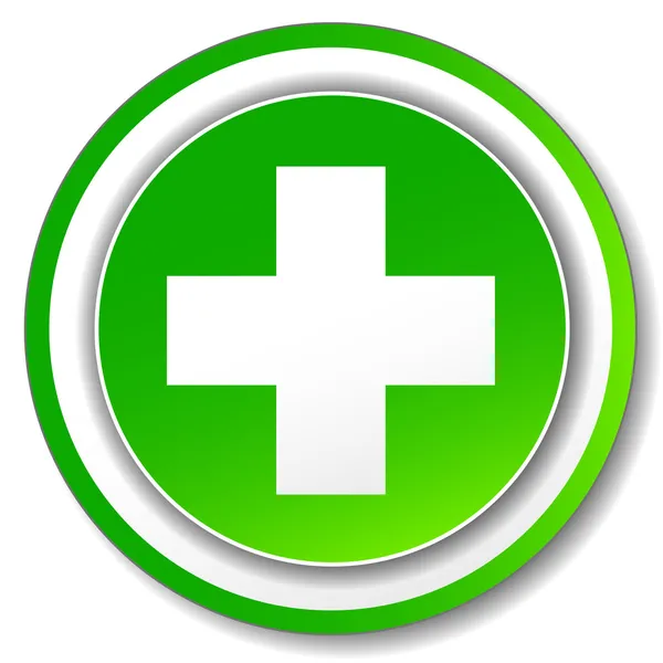 Icona della croce verde vettoriale — Vettoriale Stock