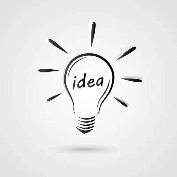 Vector drawing bulb idea — Stock Vector
