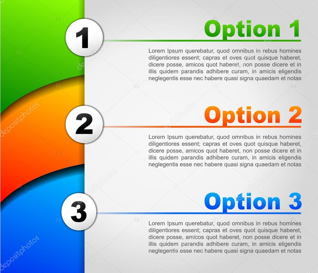 Vector three options background