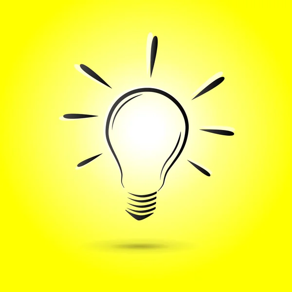 Vetor amarelo fundo lâmpada — Vetor de Stock