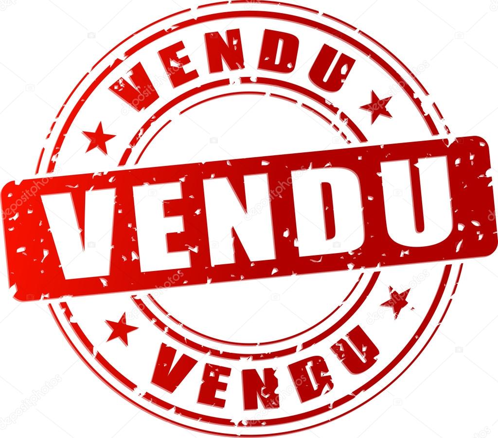 Vector illustration of red sold stamp icon