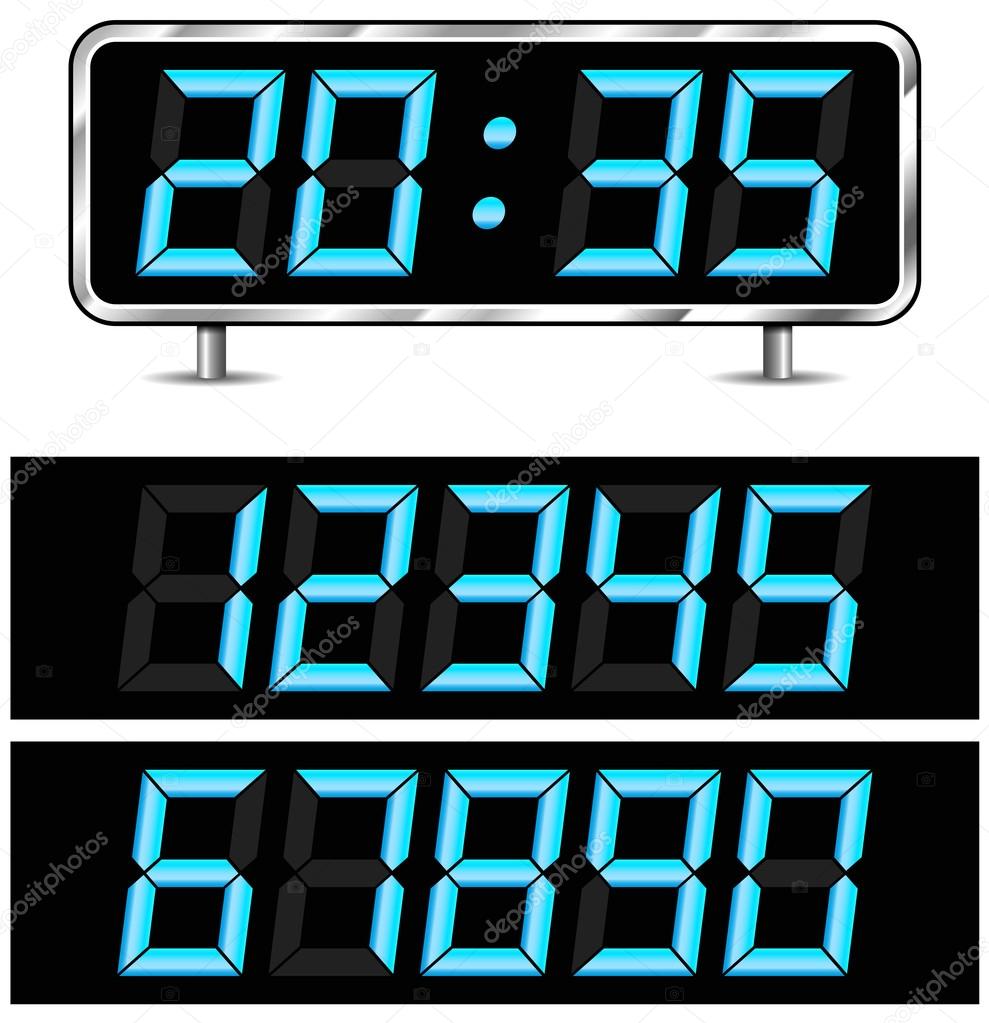 Vector digital metal clock