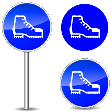 Vector safety shoes sign clipart