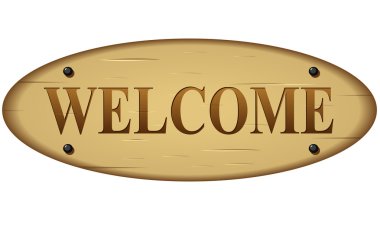 Vector welcome wood sign clipart