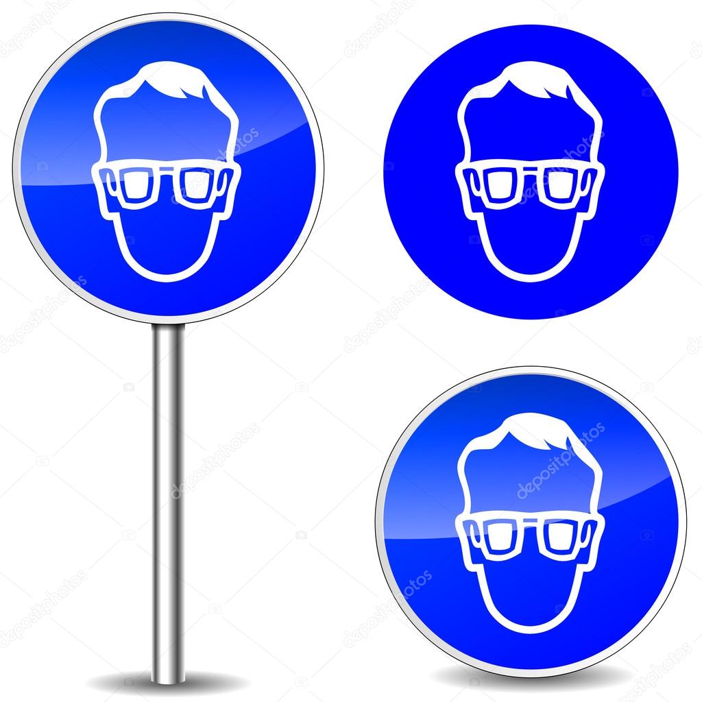 Vector safety glasses sign