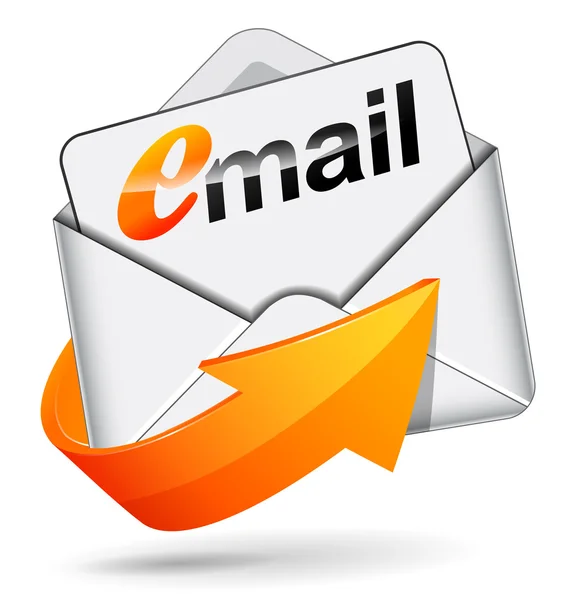 Envelope de e-mail vetorial com seta — Vetor de Stock