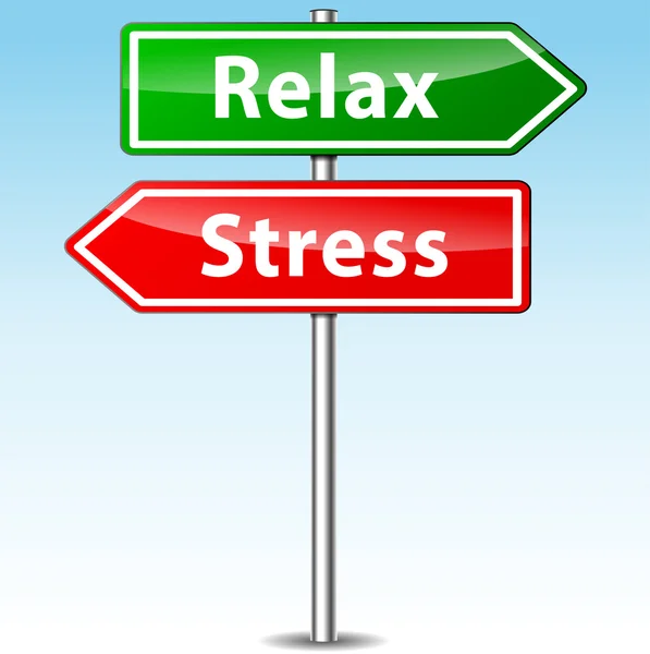 Vektor Stress und entspannen Richtungen Konzept — Stockvektor