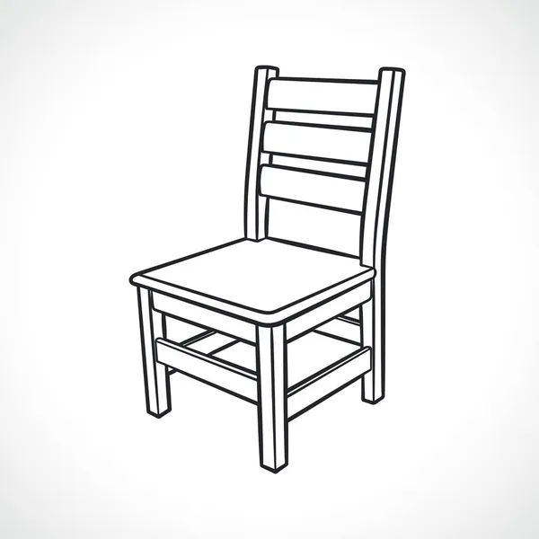 Kitchen Wooden Chair Black White Design — Stock Vector