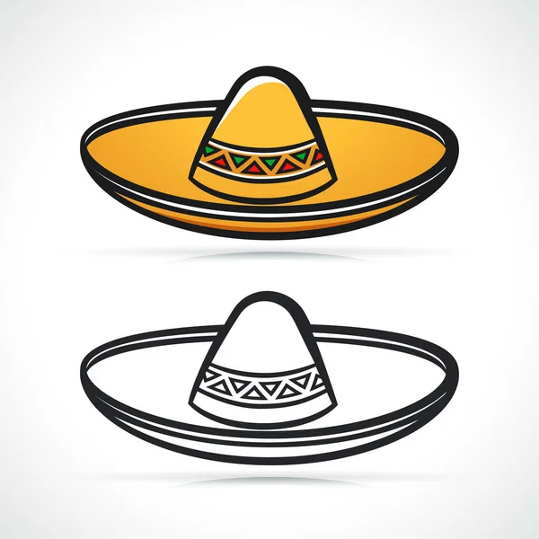 Sombrero Icono Sombrero Mexicano Diseño Aislado — Vector de stock
