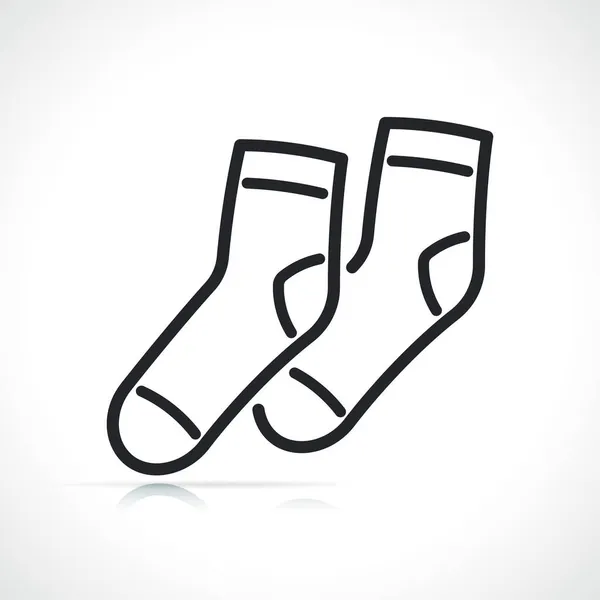 Шкарпетки Чорно Біла Тонка Лінія Значок — стоковий вектор