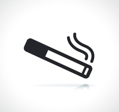 sigara siyah ve beyaz simgesi izole edilmiş tasarım