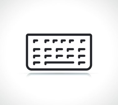 bilgisayar klavyesi ince çizgi simgesi izole edilmiş tasarım