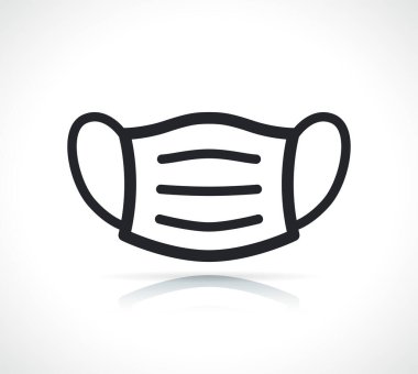 tıbbi maske ince çizgi simgesi izole tasarımı