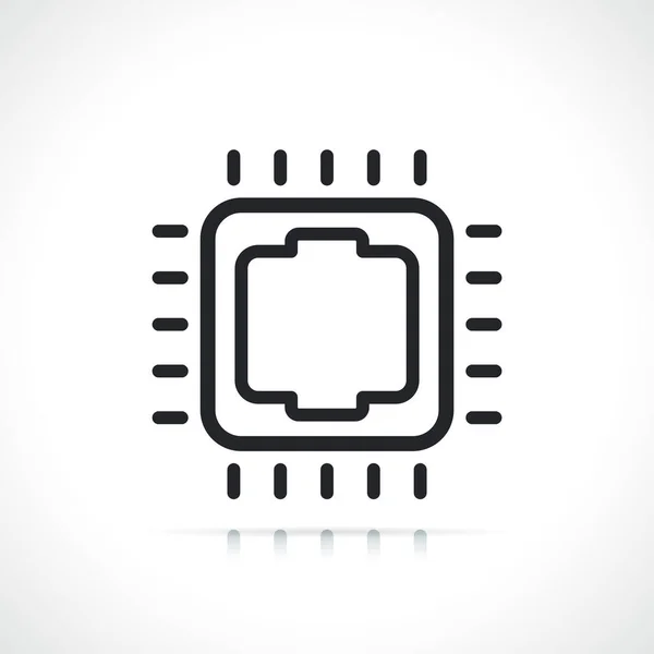 Cpu Processor Dunne Lijn Pictogram Geïsoleerd — Stockvector