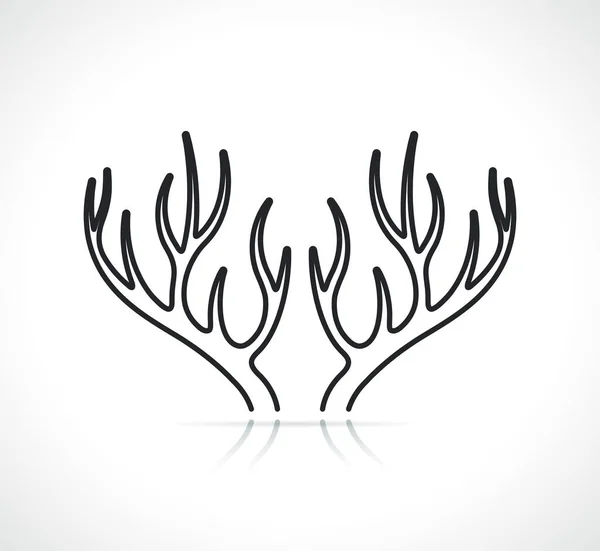 Deer Antlers Black White Isolated Illustration — Stock Vector