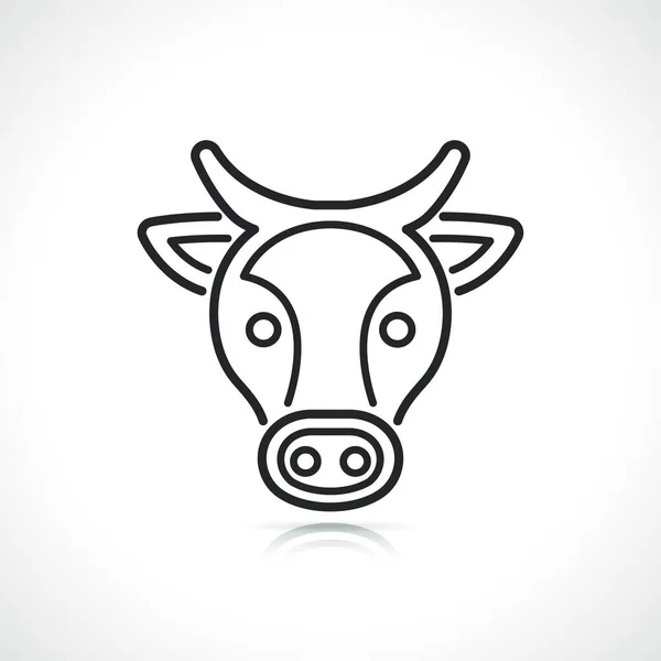 Cow Head Thin Line Icon Isolated Design — Stock Vector
