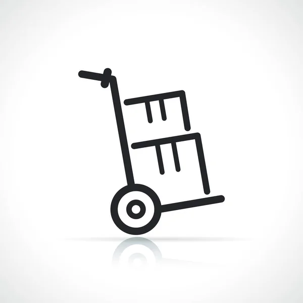 Hand Cart Trolley Thin Line Icon — Vetor de Stock
