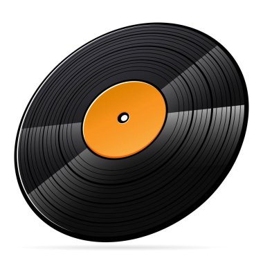 Beyaz arkaplanda vinil ses diski karikatürü