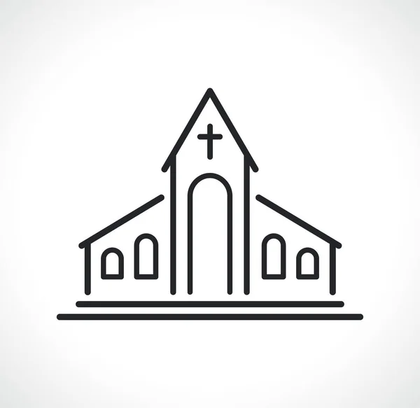 Church Chapel Thin Line Icon Isolated — Stock Vector