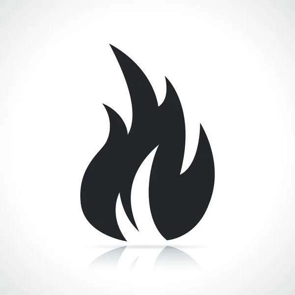 Fuego Llama Icono Diseño Blanco Negro — Vector de stock