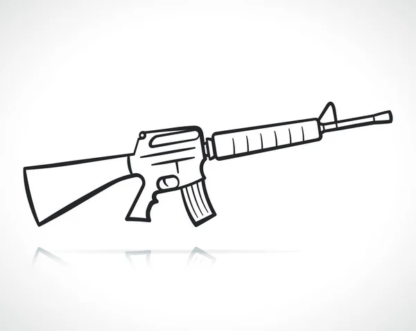 Kalashnikov Machine Gun Illustration Isolated Drawing — Stock Vector