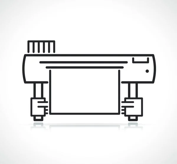 Gran Impresora Inyección Tinta Plotter Icono Línea — Vector de stock