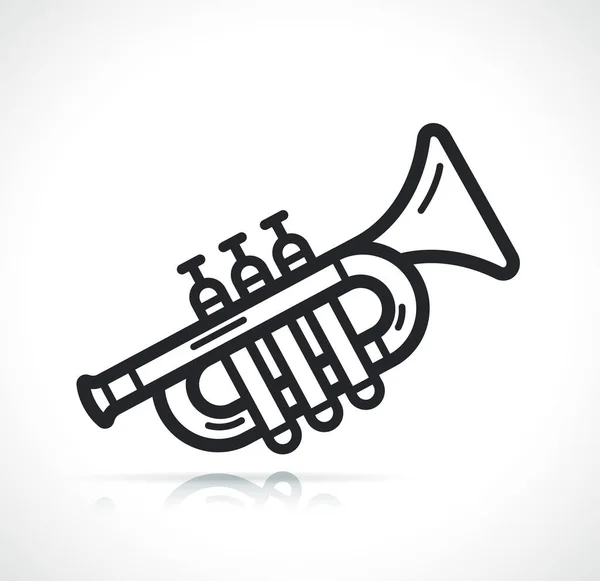 Труба Або Піктограма Тонкої Лінії Музичного Інструменту — стоковий вектор