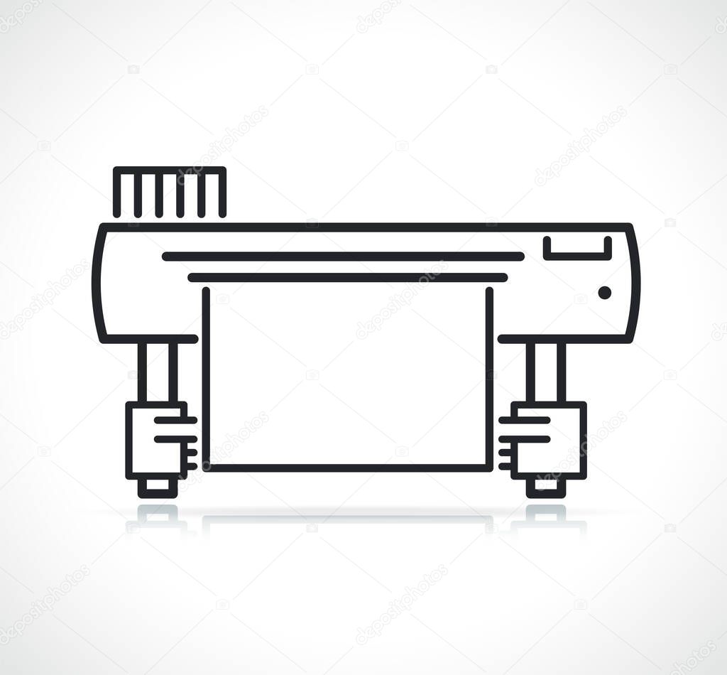 large inkjet printer or plotter line icon