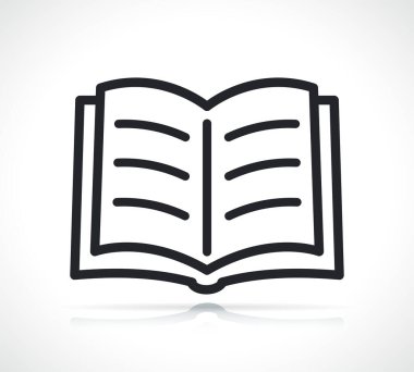 Açık kitap ince çizgi simgesi izole tasarımı