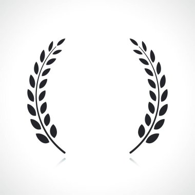 Defne çelengi siyah beyaz simge izole