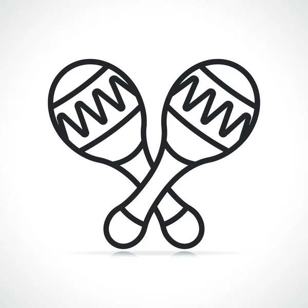 Mexican Maracas Instrument Thin Line Icon Isolated — ストックベクタ