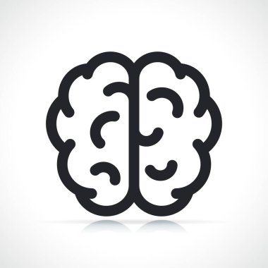 İnsan beyni çizgisi siyah beyaz simgesi