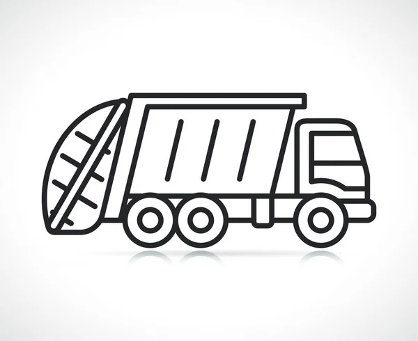 Garbage Truck Thin Line Icon Illustration Isolated — Stockvector