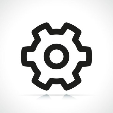 dişli çizgi simgesi ya da teçhizat çizimi izole edildi