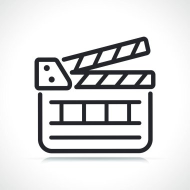 Sinema ya da film alkışları ince çizgi simgesi