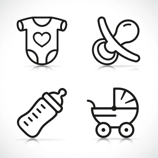 Baby Newborn Thin Line Icons Isolated — Archivo Imágenes Vectoriales