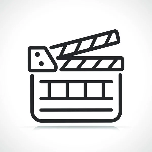 Cinema Filme Clapper Ícone Linha Fina — Vetor de Stock
