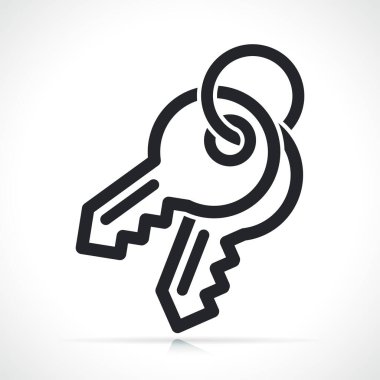 tuş zinciri ince çizgi çizimi