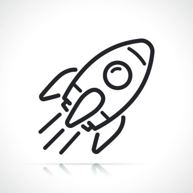 roket veya uzay gemisi ince çizgi simgesi