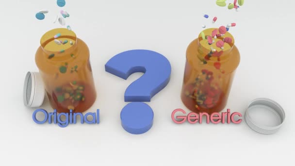 Modelanimatie Generics Original Productie Farma Geneesmiddelen Verkeer Apotheek Medisch Kleurrijk — Stockvideo