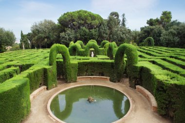 barcelona İspanya, catalonia Park labirent. küçük çeşme.