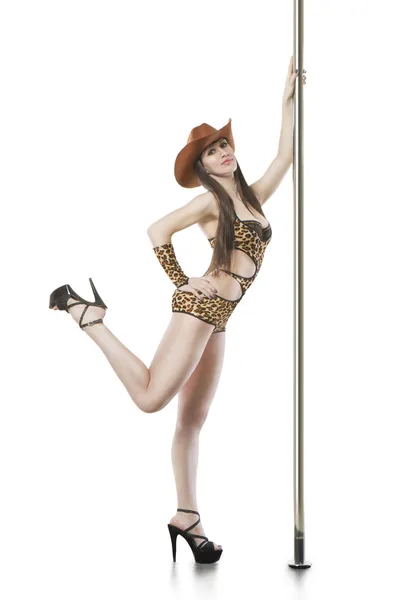 Młoda kobieta poledancer — Zdjęcie stockowe