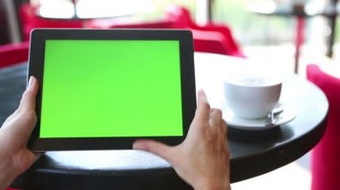 tablet bilgisayar yeşil ekran ile video görüntüleri