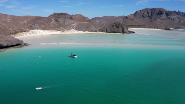 Mexican Paradise Beach Playa Balandra Ner Paz White Sand Blue — Stockvideo