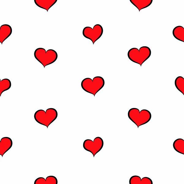Cuori Semplici Simple Hearts Pattern Vector — ストックベクタ