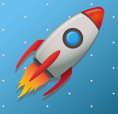 Rocket illustration Vector Cartoon