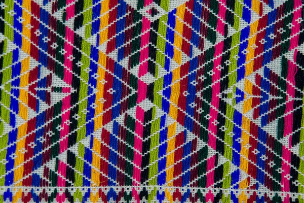 Colorful african peruvian style ornament surface close up. — Stock Photo, Image