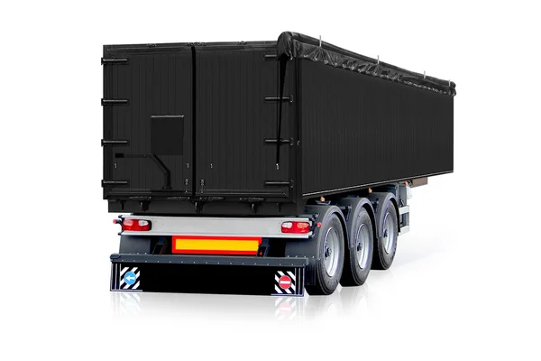 Black trailer, truck — Stock Photo, Image