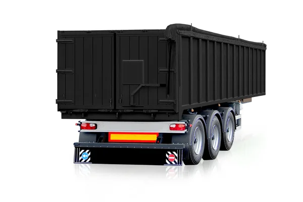 Черный прицеп, грузовик — стоковое фото